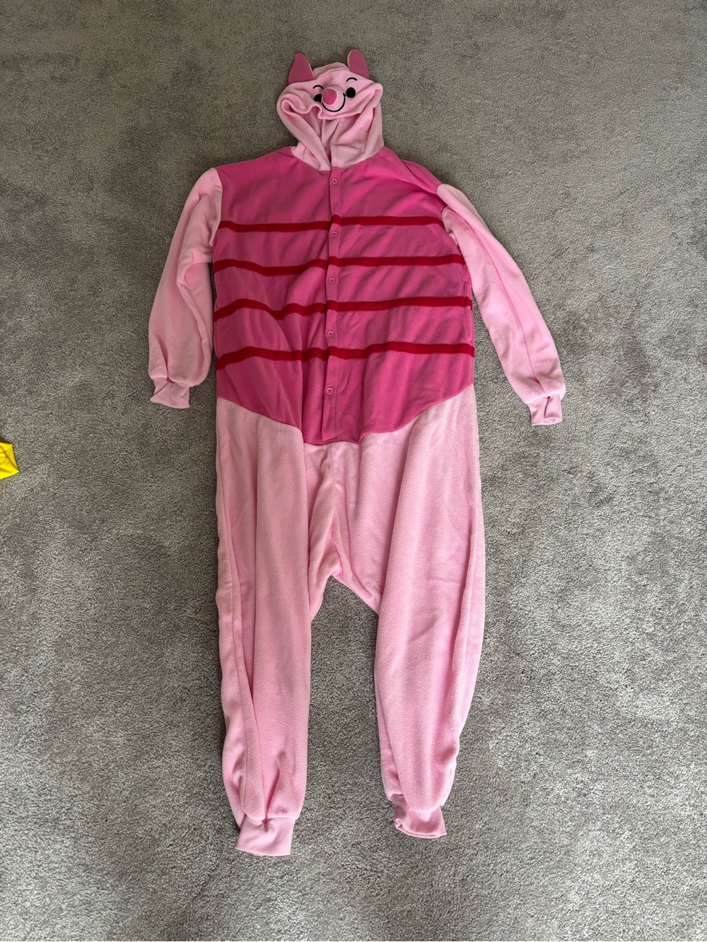 Pink Character Hooded Unisex Adult One-Piece Pajamas
